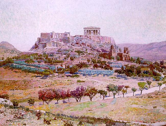 Charles Gifford Dyer Acropolis Norge oil painting art